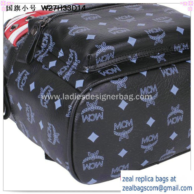 High Quality Replica MCM Small Flag of UK Backpack MC5173S Black - Click Image to Close